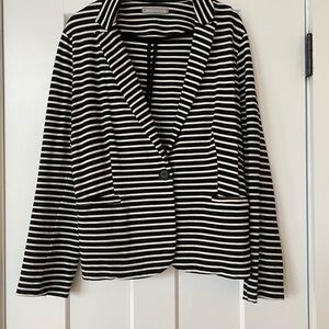 Olivia Moon Black and White Striped Blazer